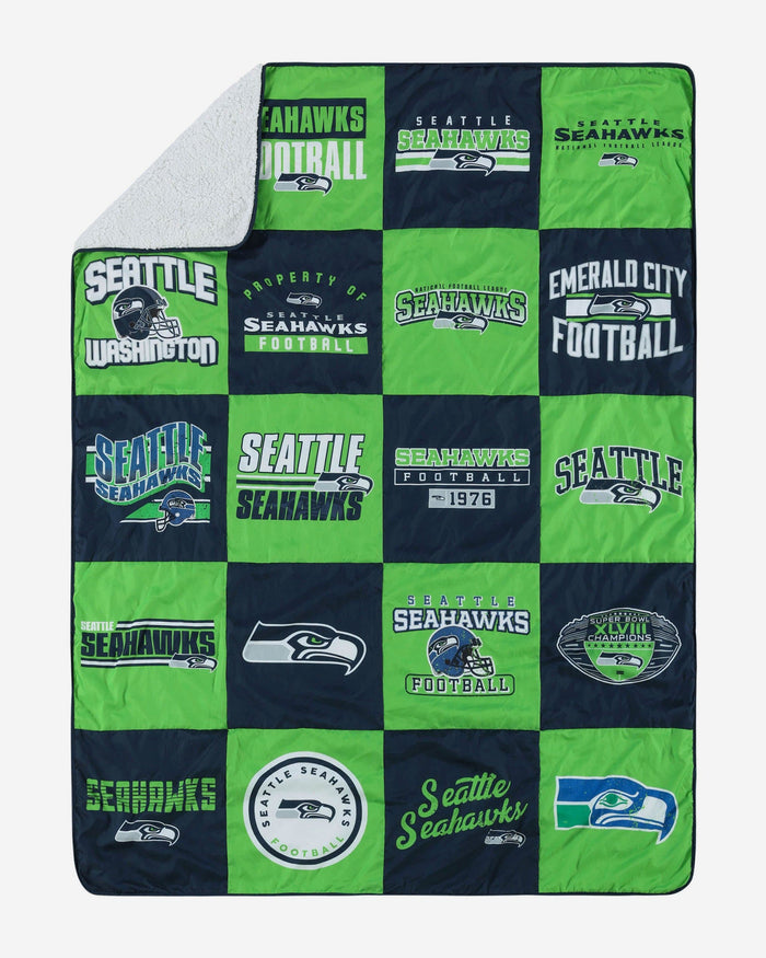 Seattle Seahawks Team Pride Patches Quilt FOCO - FOCO.com