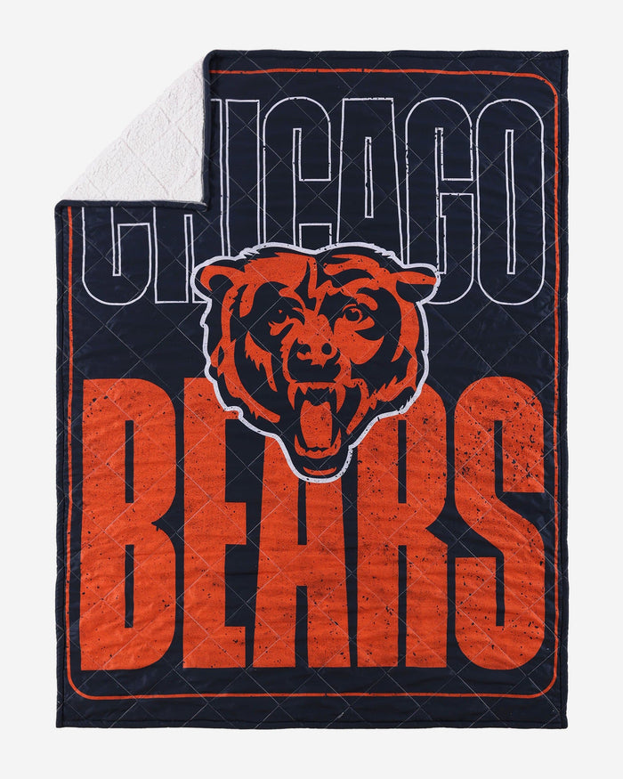 Chicago Bears Big Game Sherpa Lined Throw Blanket FOCO - FOCO.com