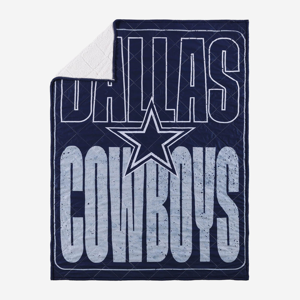 Dallas Cowboys Big Game Sherpa Lined Throw Blanket FOCO - FOCO.com