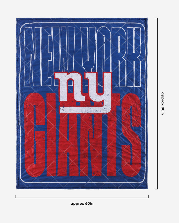 New York Giants Big Game Sherpa Lined Throw Blanket FOCO - FOCO.com