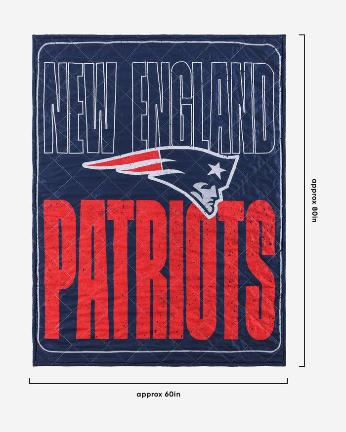 New England Patriots Big Game Sherpa Lined Throw Blanket FOCO - FOCO.com