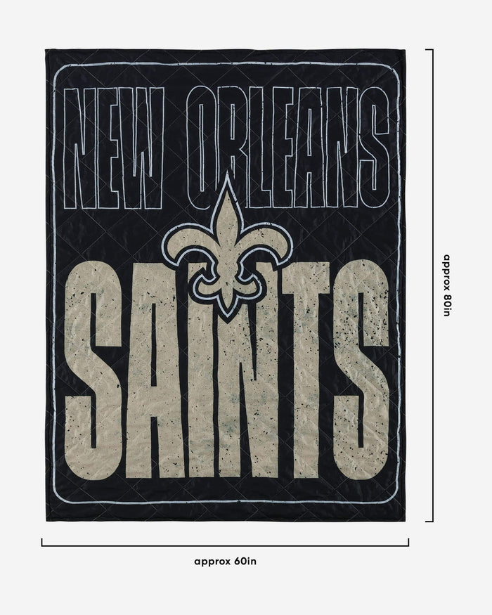 New Orleans Saints Big Game Sherpa Lined Throw Blanket FOCO - FOCO.com