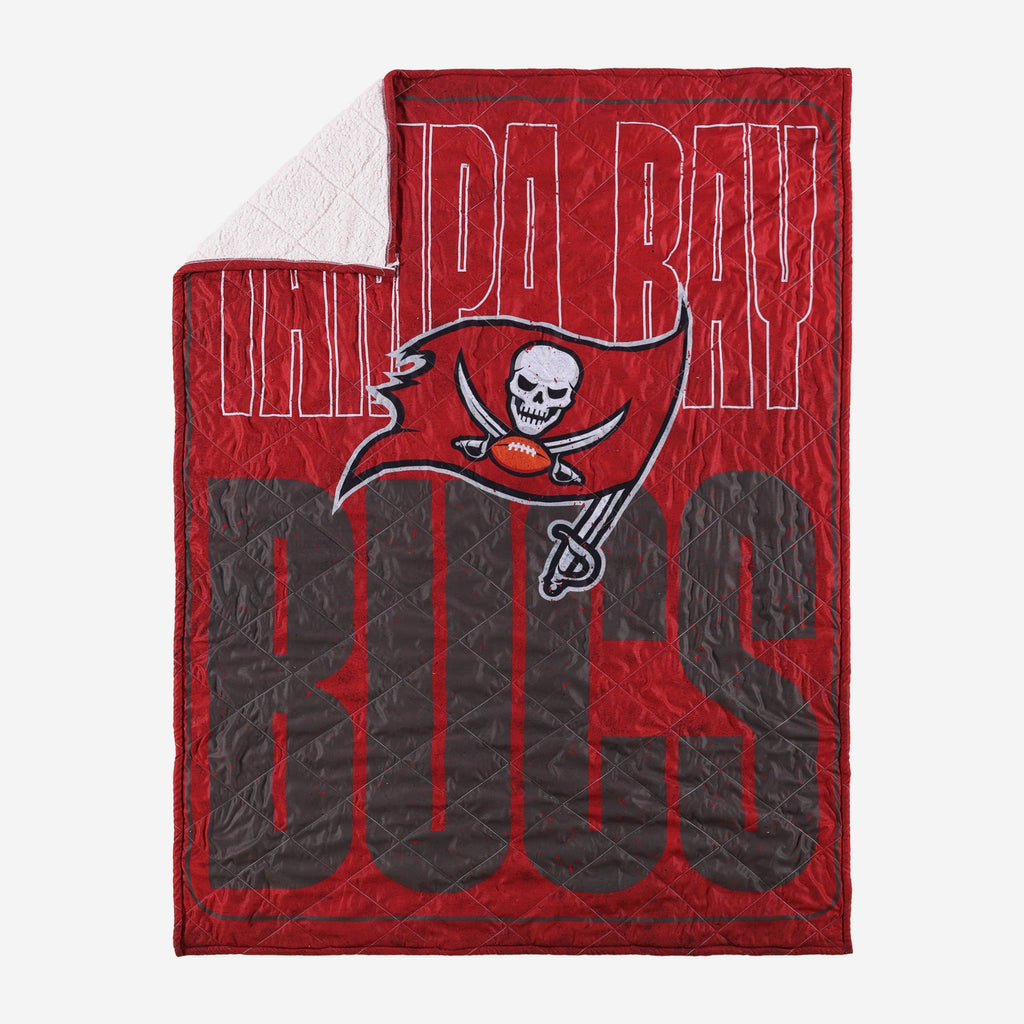 Tampa Bay Buccaneers Big Game Sherpa Lined Throw Blanket FOCO - FOCO.com