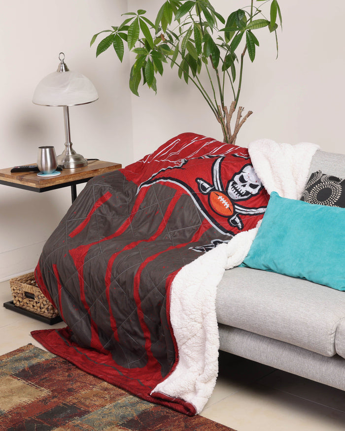 Tampa Bay Buccaneers Big Game Sherpa Lined Throw Blanket FOCO - FOCO.com