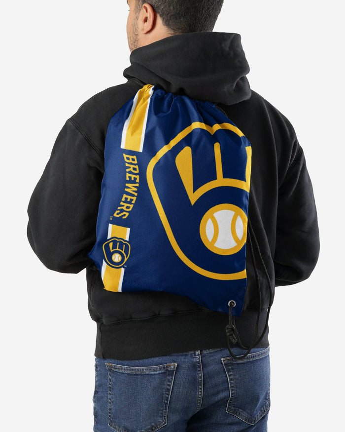 Milwaukee Brewers Big Logo Drawstring Backpack FOCO - FOCO.com