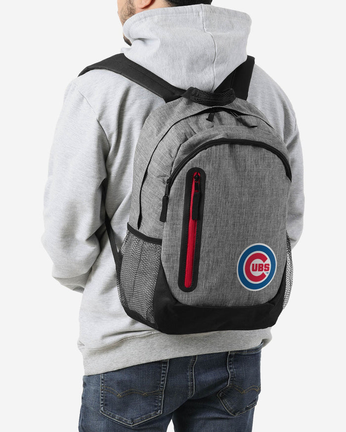 Chicago Cubs Heather Grey Bold Color Backpack FOCO - FOCO.com