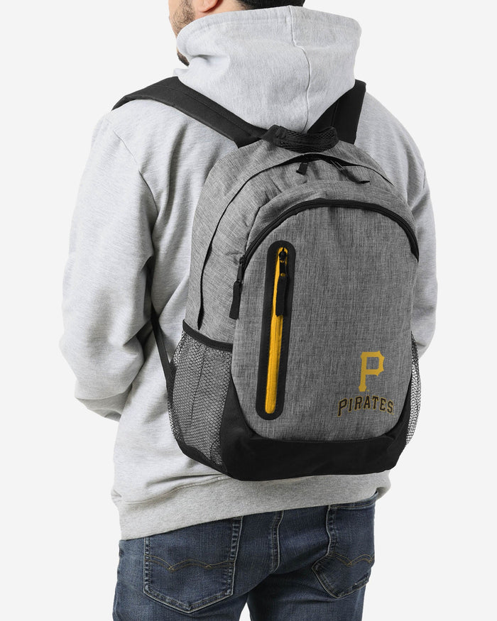 Pittsburgh Pirates Heather Grey Bold Color Backpack FOCO - FOCO.com