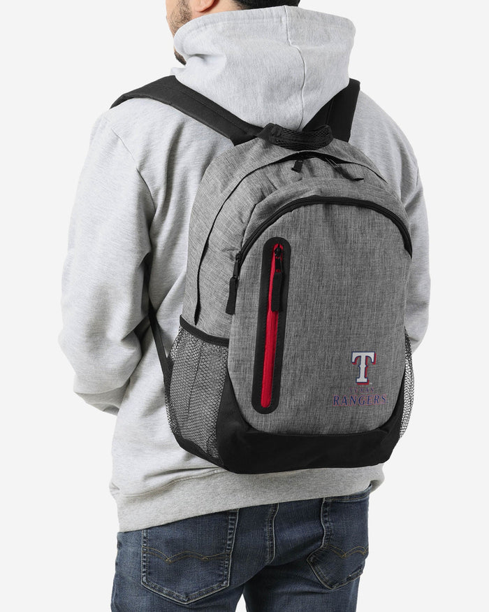 Texas Rangers Heather Grey Bold Color Backpack FOCO - FOCO.com