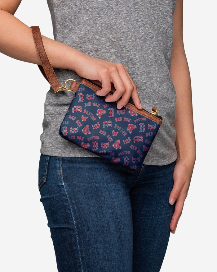 Boston Red Sox Printed Collection Repeat Logo Wristlet FOCO - FOCO.com