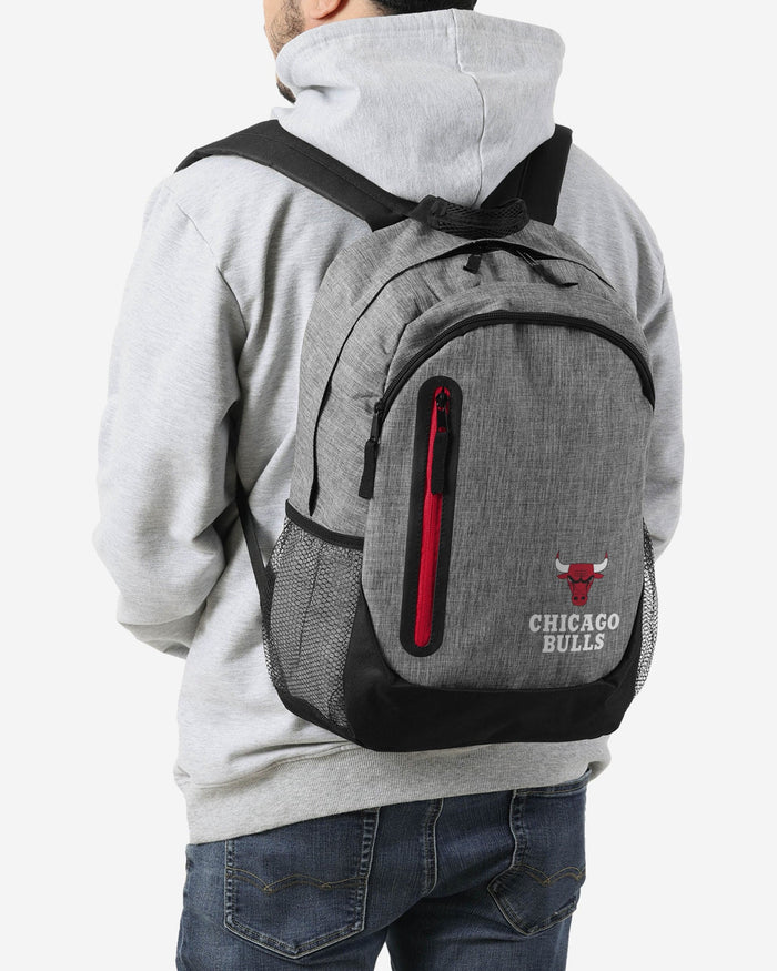 Chicago Bulls Heather Grey Bold Color Backpack FOCO - FOCO.com