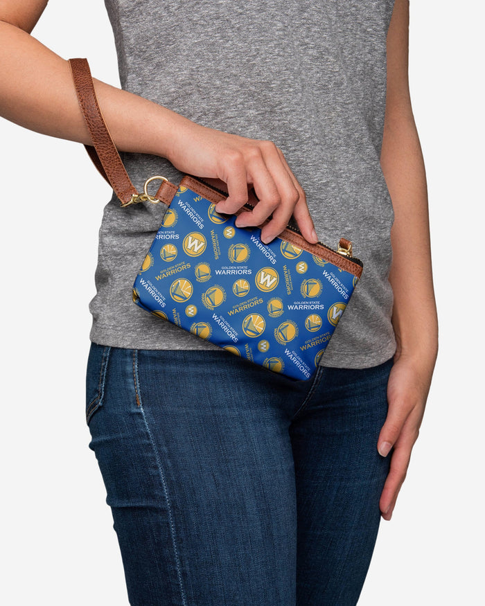 Golden State Warriors Printed Collection Repeat Logo Wristlet FOCO - FOCO.com