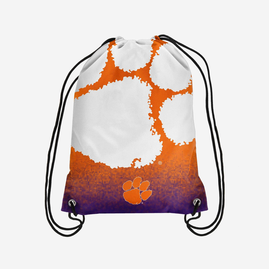 Clemson Tigers Gradient Drawstring Backpack FOCO - FOCO.com