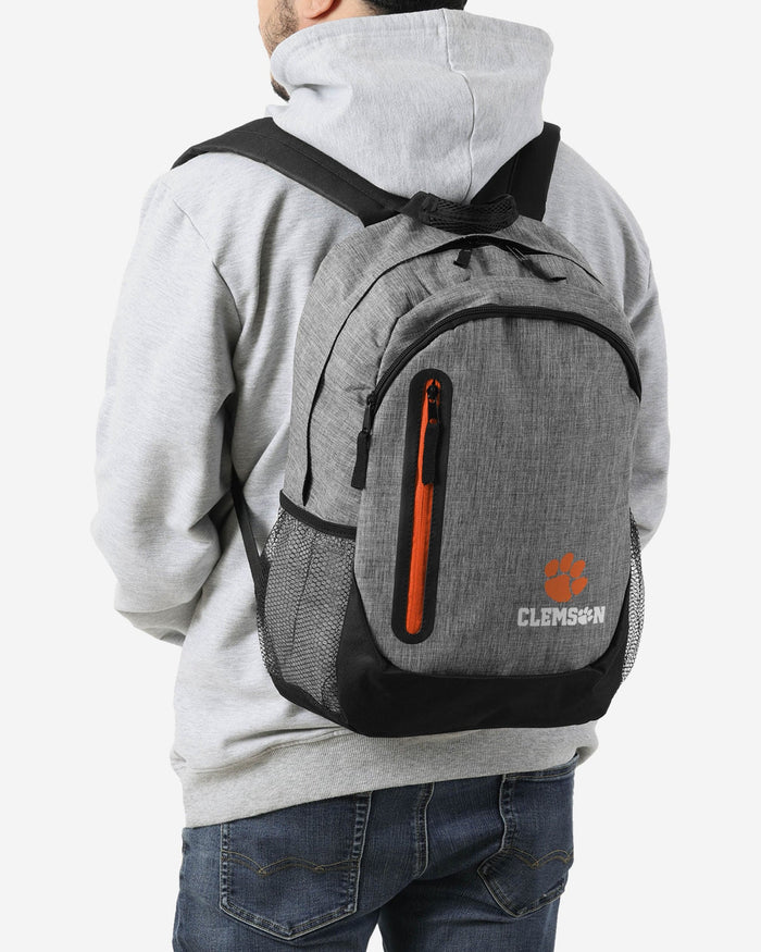 Clemson Tigers Heather Grey Bold Color Backpack FOCO - FOCO.com