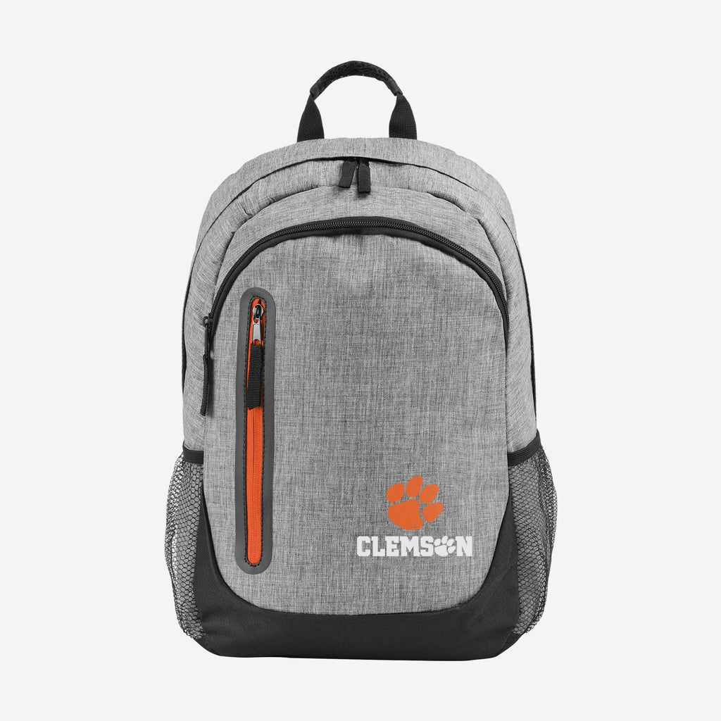 Clemson Tigers Heather Grey Bold Color Backpack FOCO - FOCO.com