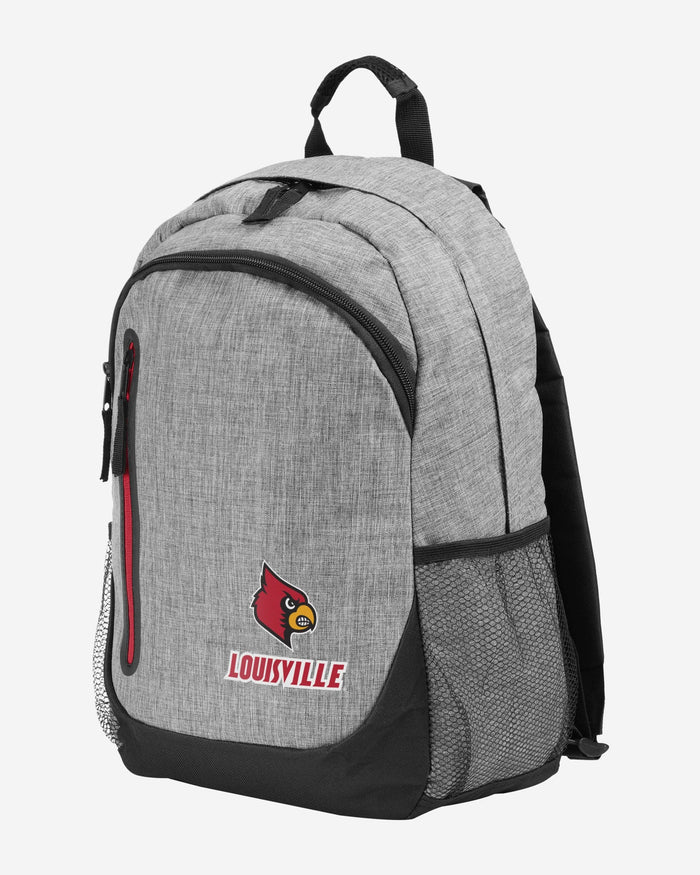 Louisville Cardinals Heather Grey Bold Color Backpack FOCO - FOCO.com