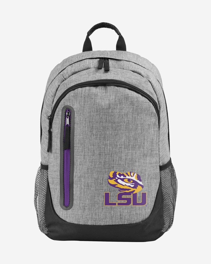 LSU Tigers Heather Grey Bold Color Backpack FOCO - FOCO.com