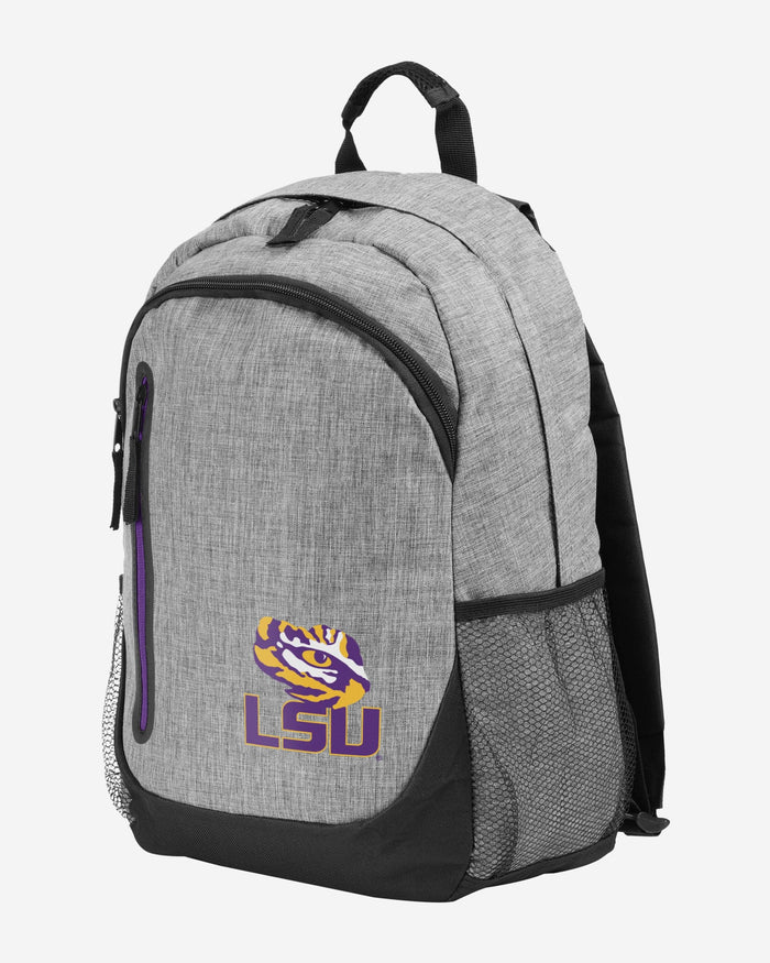 LSU Tigers Heather Grey Bold Color Backpack FOCO - FOCO.com