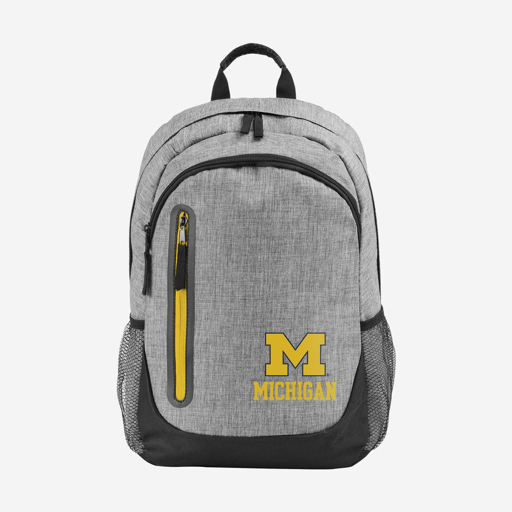 Michigan Wolverines Heather Grey Bold Color Backpack FOCO - FOCO.com