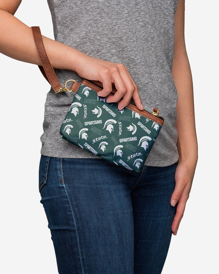 Michigan State Spartans Printed Collection Repeat Logo Wristlet FOCO - FOCO.com