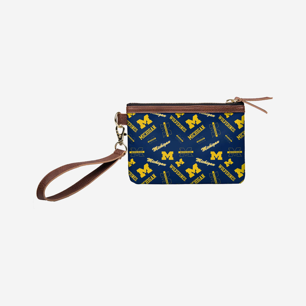 Michigan Wolverines Printed Collection Repeat Logo Wristlet FOCO - FOCO.com
