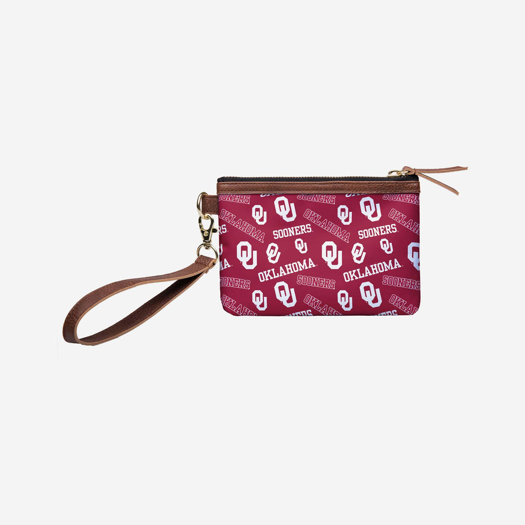 Oklahoma Sooners Printed Collection Repeat Logo Wristlet FOCO - FOCO.com