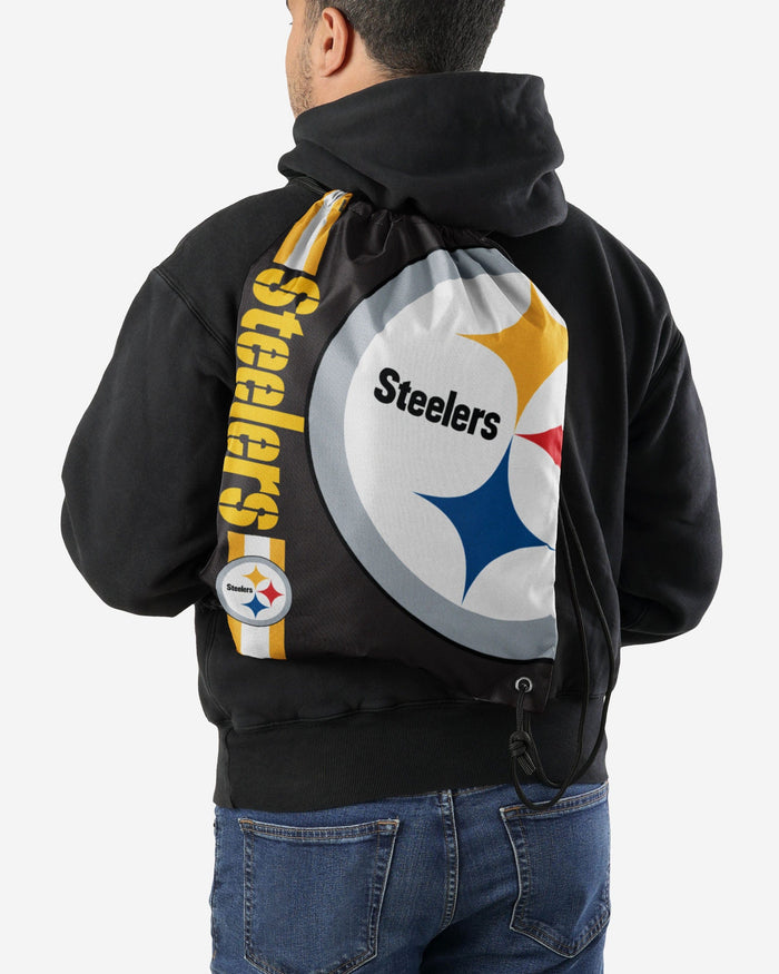 Pittsburgh Steelers Big Logo Drawstring Backpack FOCO - FOCO.com