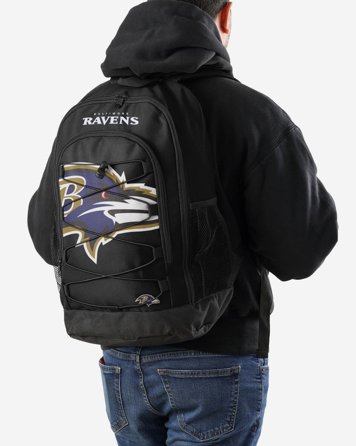 Baltimore Ravens Big Logo Bungee Backpack FOCO - FOCO.com