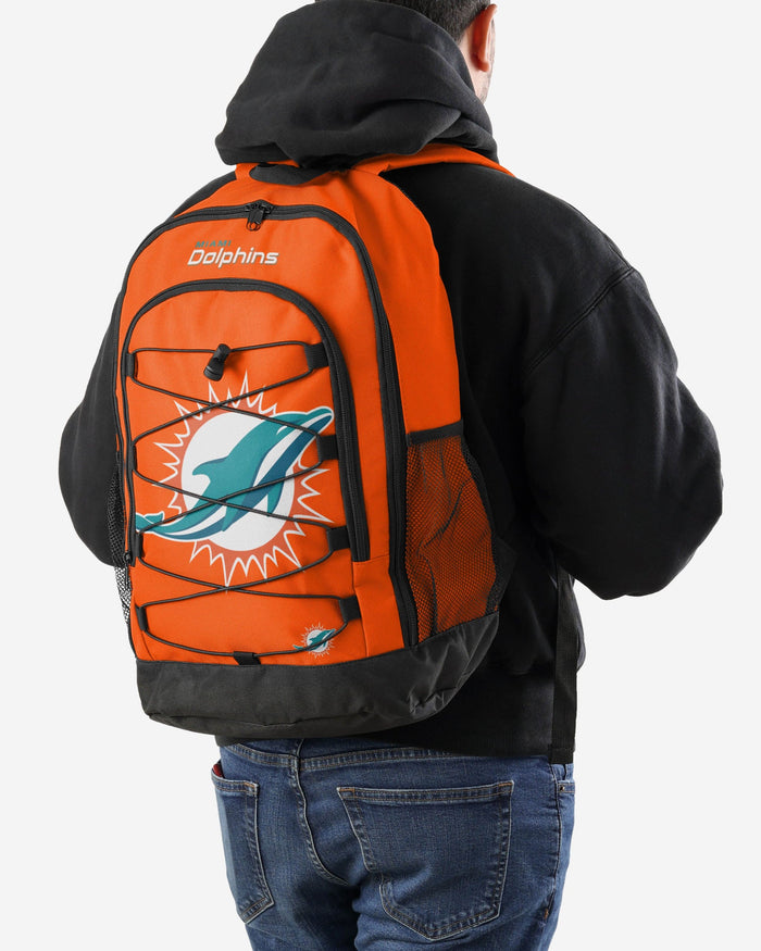 Miami Dolphins Big Logo Bungee Backpack FOCO - FOCO.com