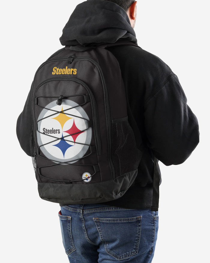 Pittsburgh Steelers Big Logo Bungee Backpack FOCO - FOCO.com