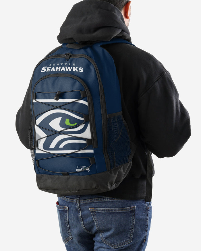 Seattle Seahawks Big Logo Bungee Backpack FOCO - FOCO.com