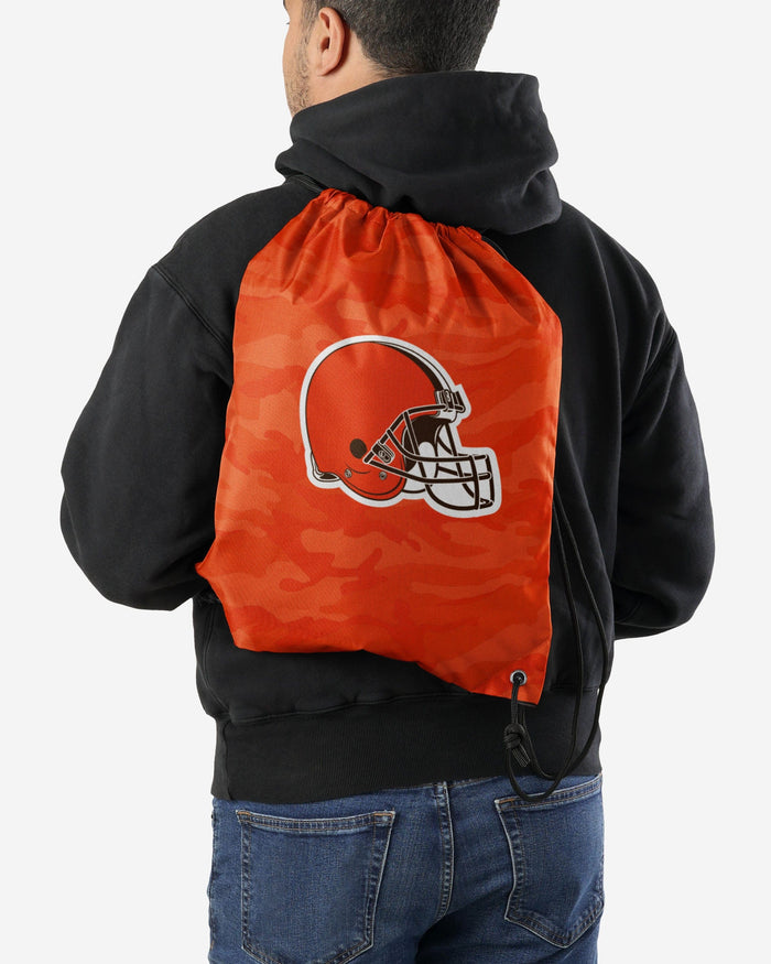 Cleveland Browns Big Logo Camo Drawstring Backpack FOCO - FOCO.com