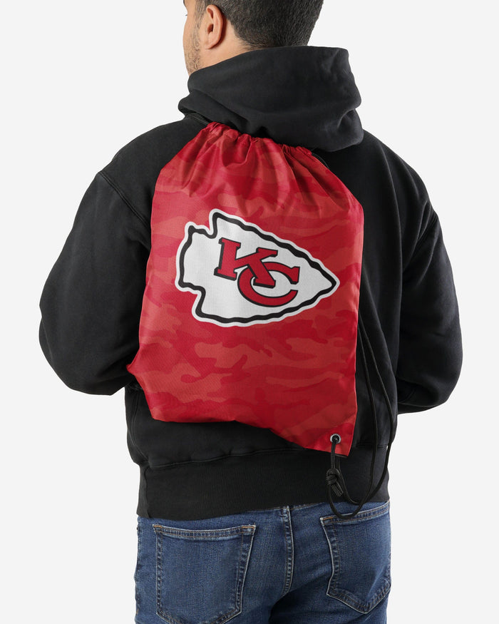 Kansas City Chiefs Big Logo Camo Drawstring Backpack FOCO - FOCO.com