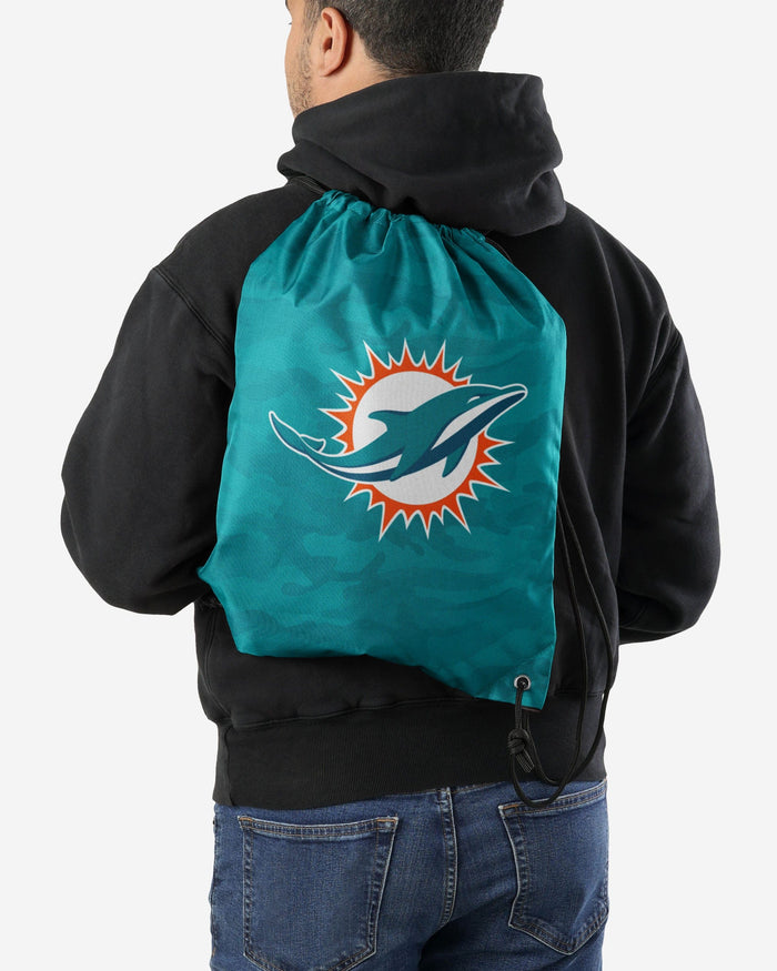 Miami Dolphins Big Logo Camo Drawstring Backpack FOCO - FOCO.com