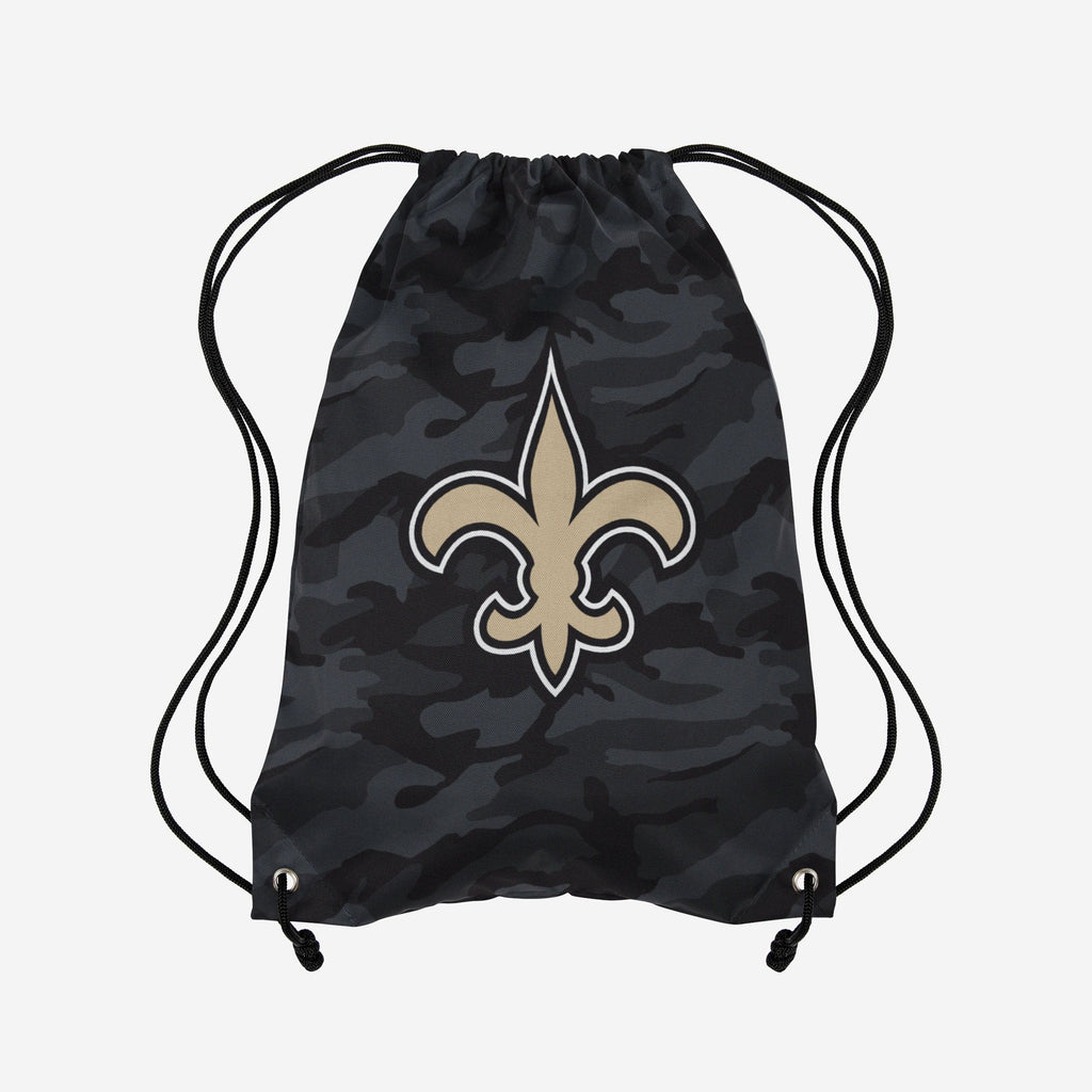 New Orleans Saints Big Logo Camo Drawstring Backpack FOCO - FOCO.com