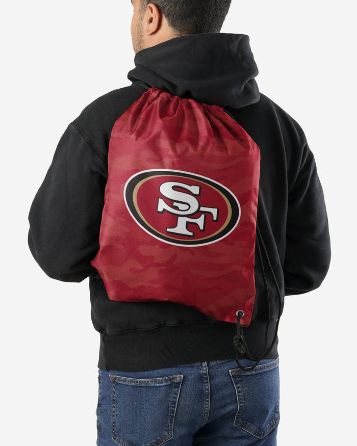 San Francisco 49ers Big Logo Camo Drawstring Backpack FOCO - FOCO.com