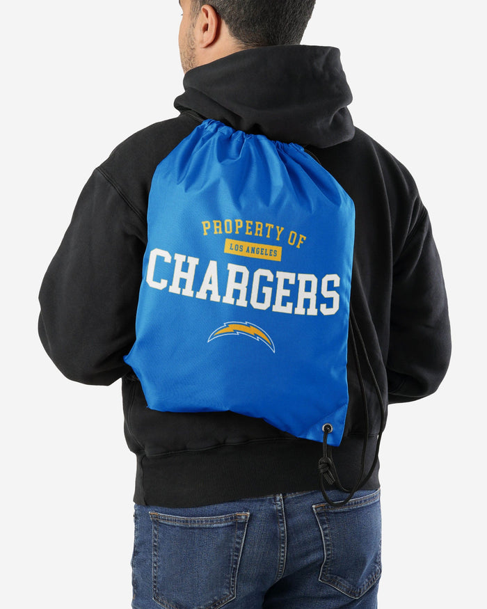 Los Angeles Chargers Property Of Drawstring Backpack FOCO - FOCO.com