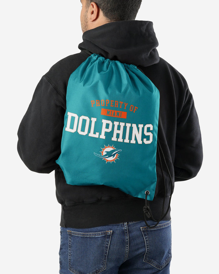 Miami Dolphins Property Of Drawstring Backpack FOCO - FOCO.com