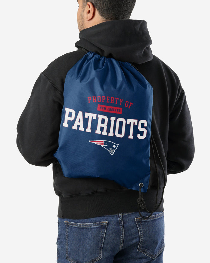 New England Patriots Property Of Drawstring Backpack FOCO - FOCO.com