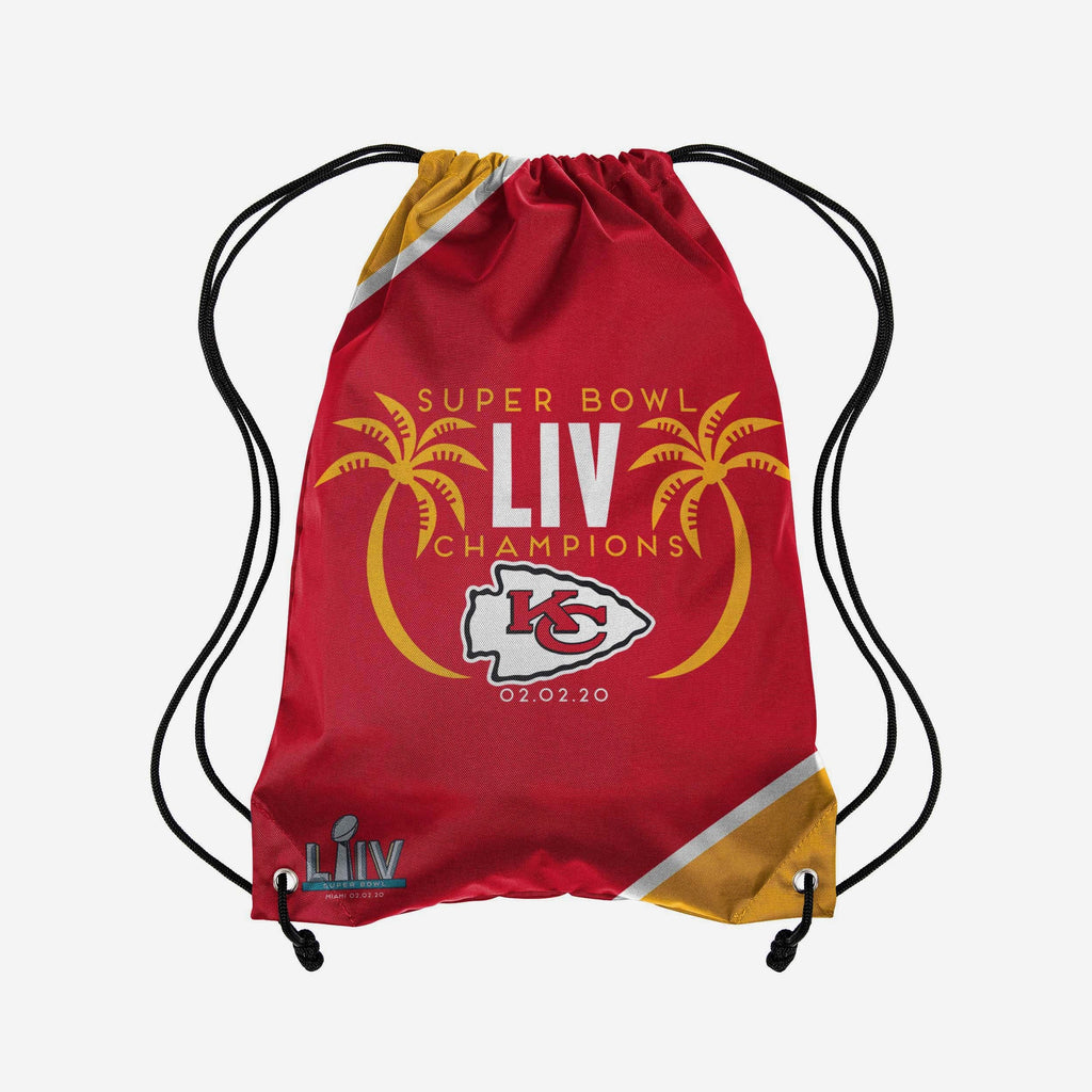 Kansas City Chiefs Super Bowl LIV Champions Team Color Drawstring Backpack FOCO - FOCO.com