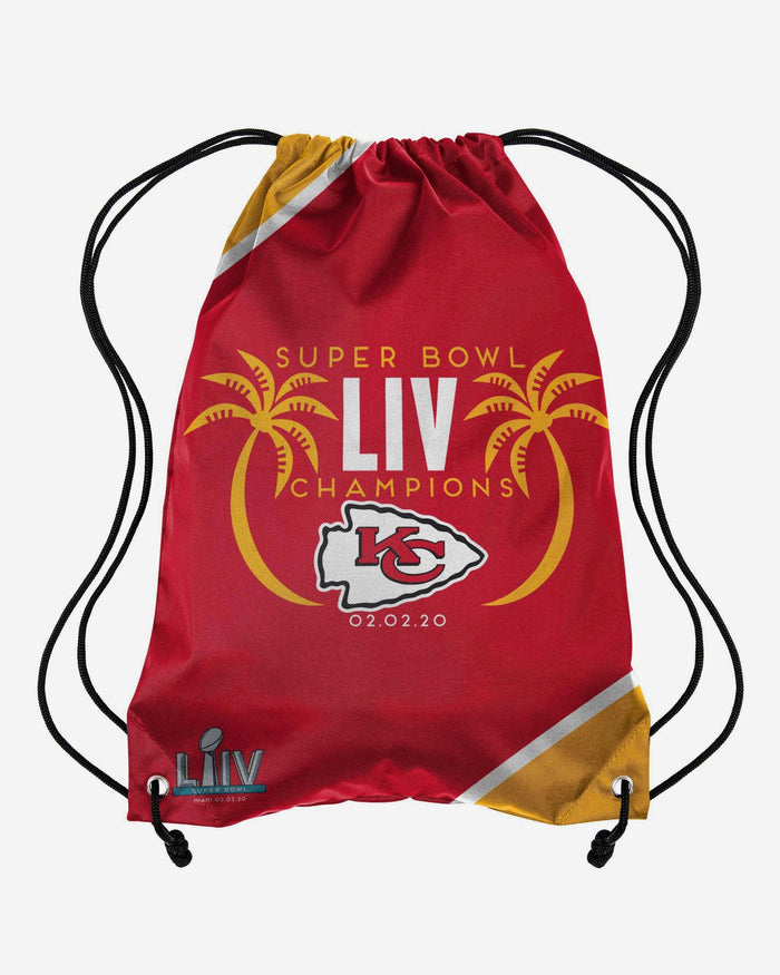 Kansas City Chiefs Super Bowl LIV Champions Team Color Drawstring Backpack FOCO - FOCO.com