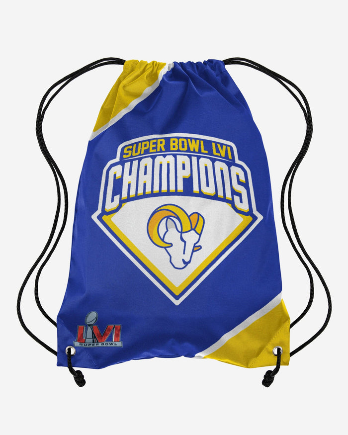 Los Angeles Rams Super Bowl LVI Champions Team Color Drawstring Backpack FOCO - FOCO.com