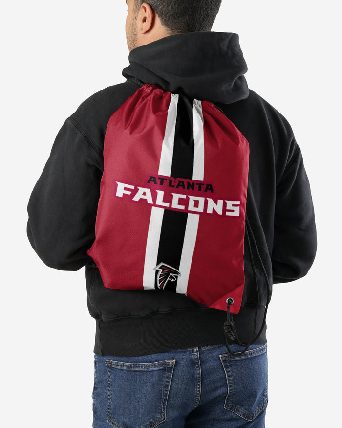 Atlanta Falcons Team Stripe Wordmark Drawstring Backpack FOCO - FOCO.com