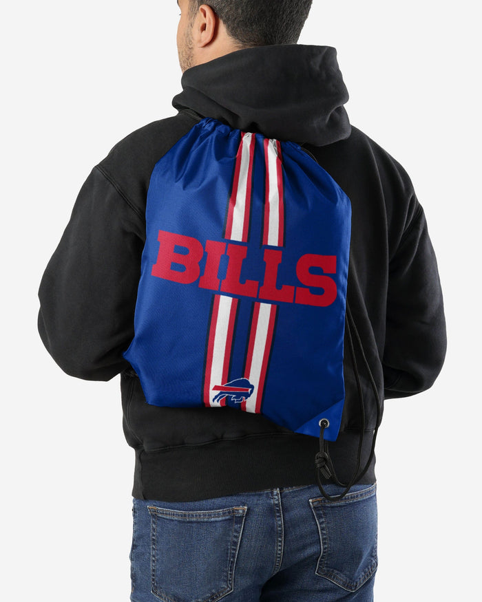 Buffalo Bills Team Stripe Wordmark Drawstring Backpack FOCO - FOCO.com