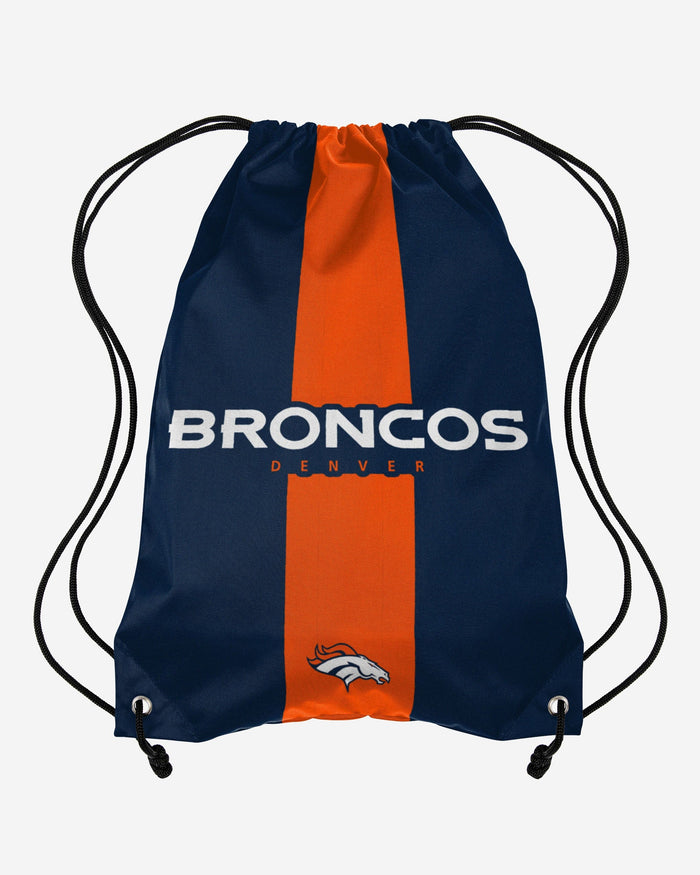 Denver Broncos Team Stripe Wordmark Drawstring Backpack FOCO - FOCO.com