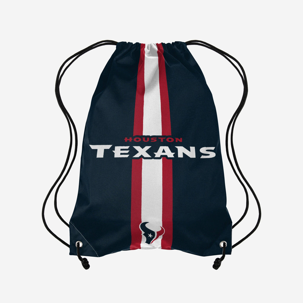 Houston Texans Team Stripe Wordmark Drawstring Backpack FOCO - FOCO.com