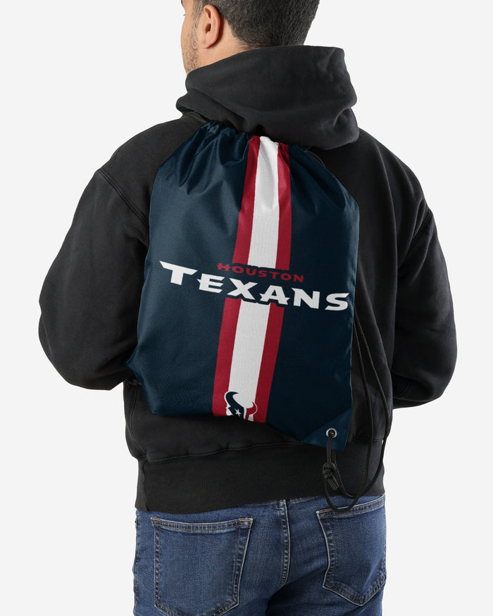 Houston Texans Team Stripe Wordmark Drawstring Backpack FOCO - FOCO.com