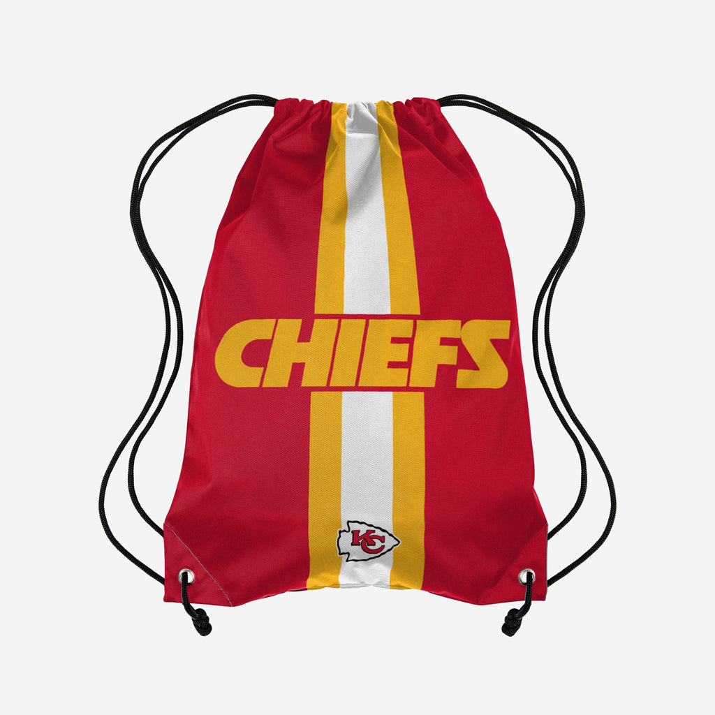 Kansas City Chiefs Team Stripe Wordmark Drawstring Backpack FOCO - FOCO.com