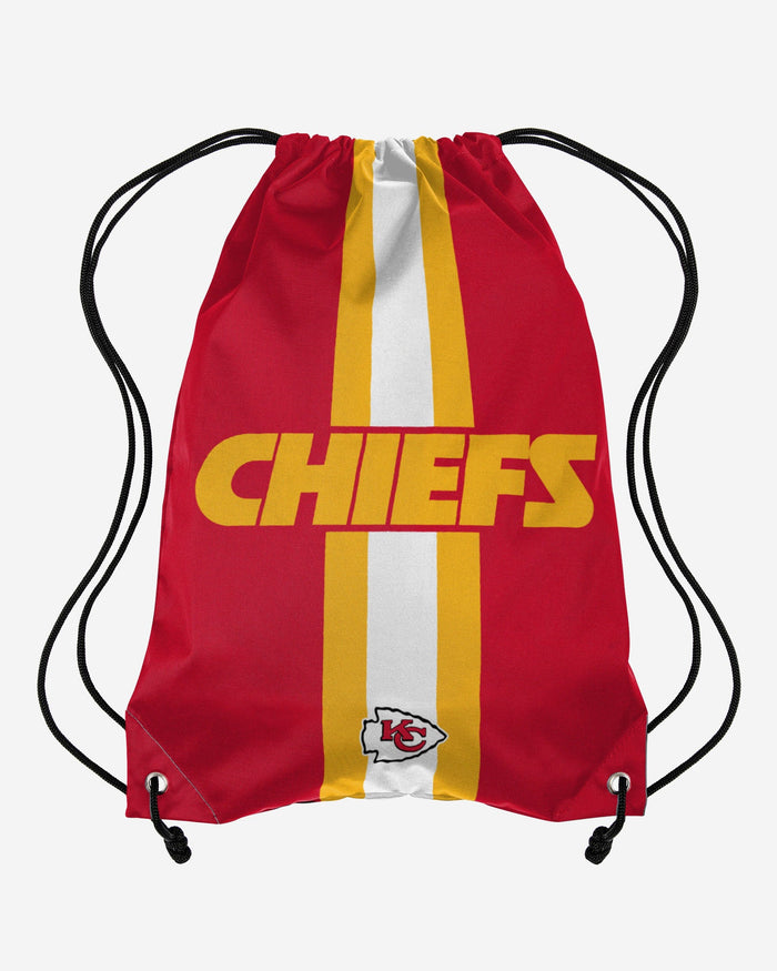 Kansas City Chiefs Team Stripe Wordmark Drawstring Backpack FOCO - FOCO.com