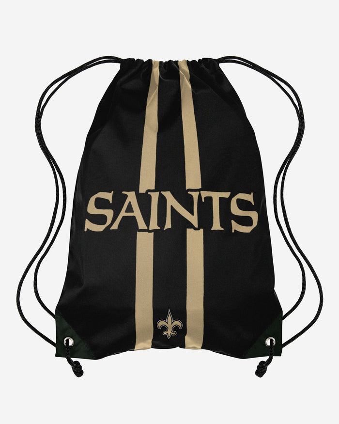 New Orleans Saints Team Stripe Wordmark Drawstring Backpack FOCO - FOCO.com