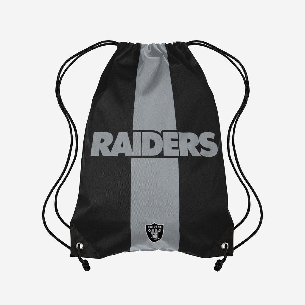 Las Vegas Raiders Team Stripe Wordmark Drawstring Backpack FOCO - FOCO.com